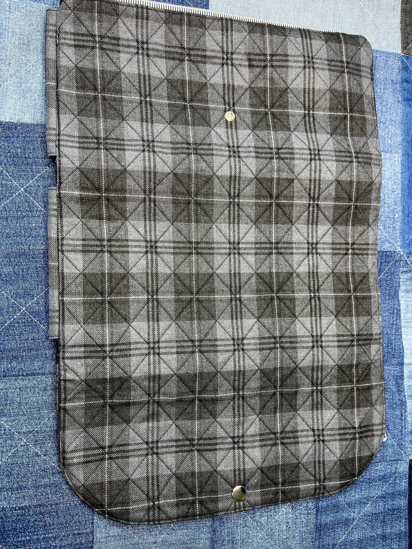 Grey Black Tartan Knitting Needle Case & Zip Pouch - Uphouse Crafts