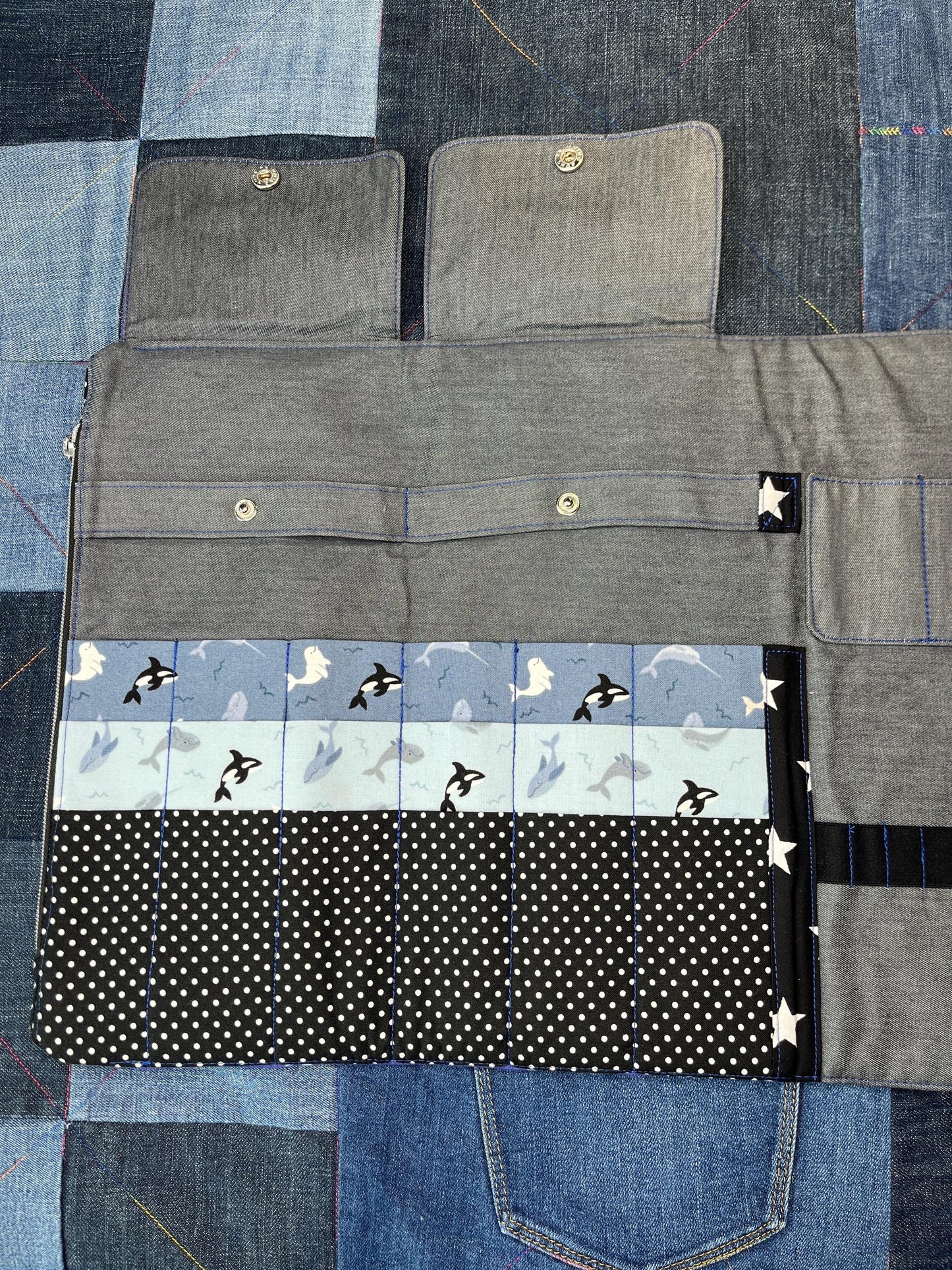 Orca Knitting Needle Case & Zip Pouch - Uphouse Crafts