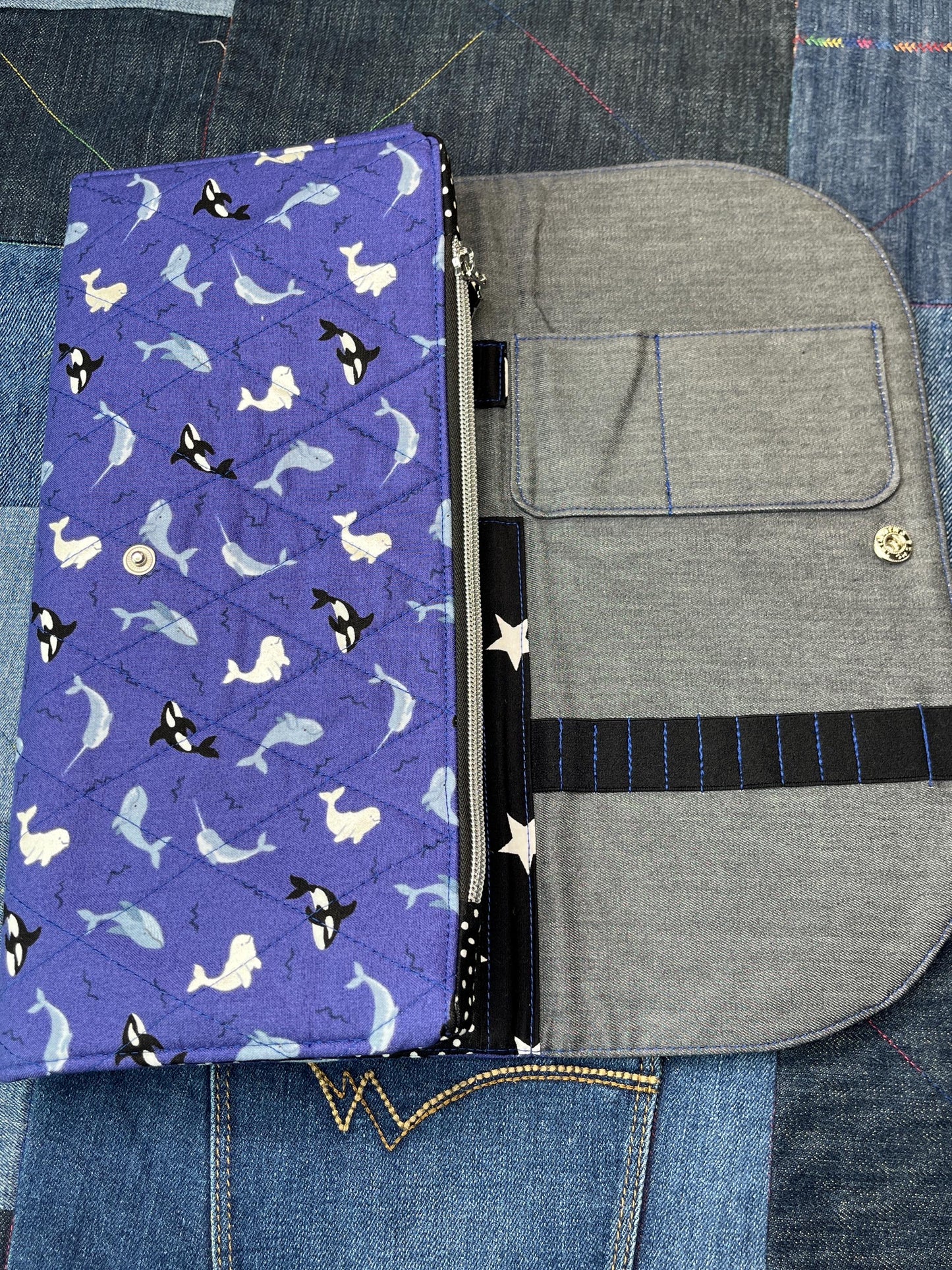 Orca Knitting Needle Case & Zip Pouch - Uphouse Crafts