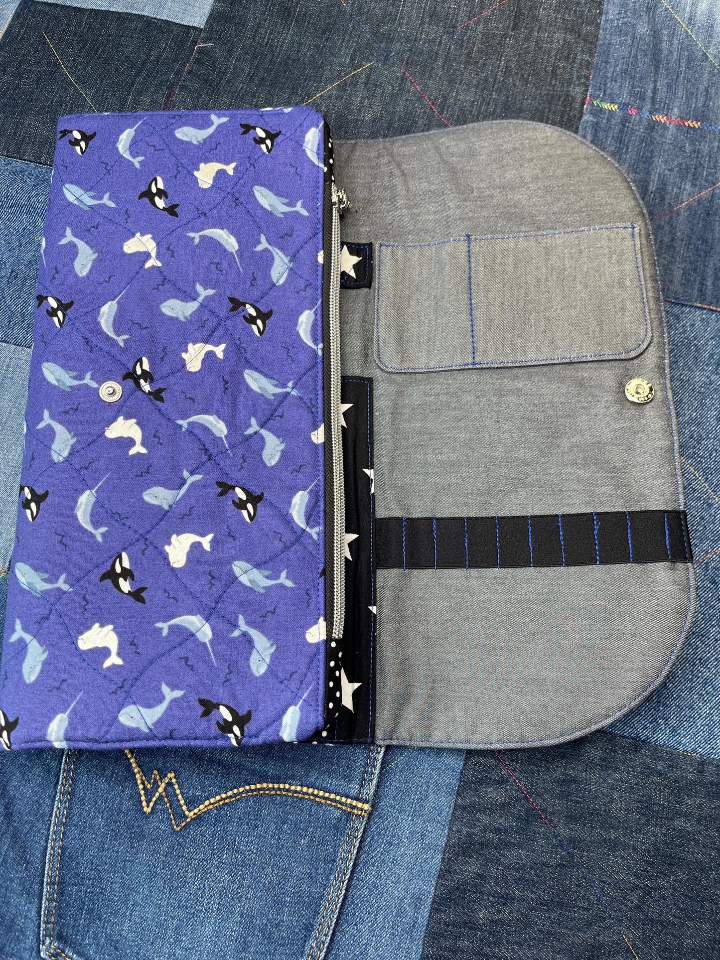 Orca Knitting Needle Case & Zip Pouch - Uphouse Crafts