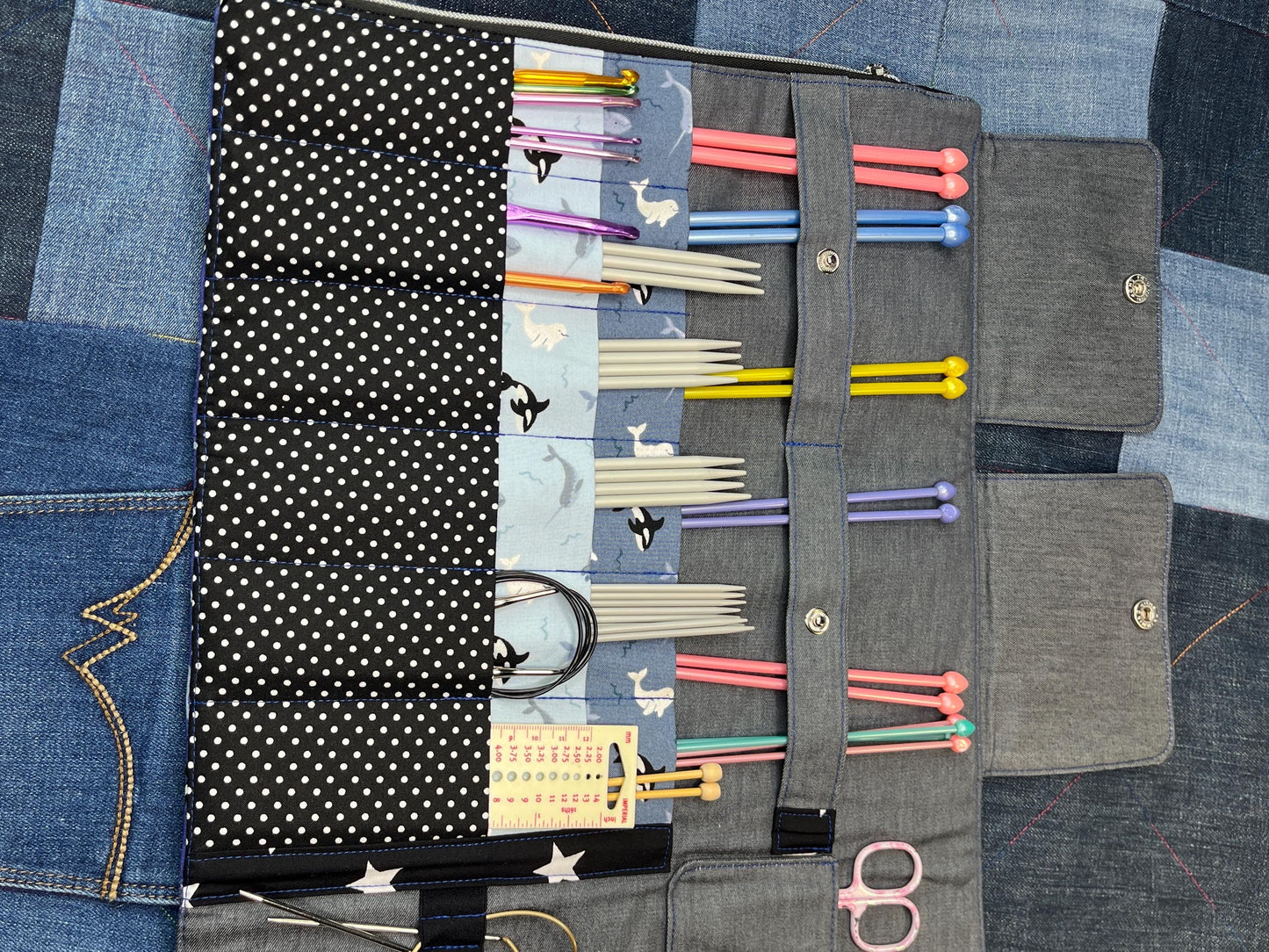 Orca Knitting Needle Case & Zip Pouch - Uphouse Crafts