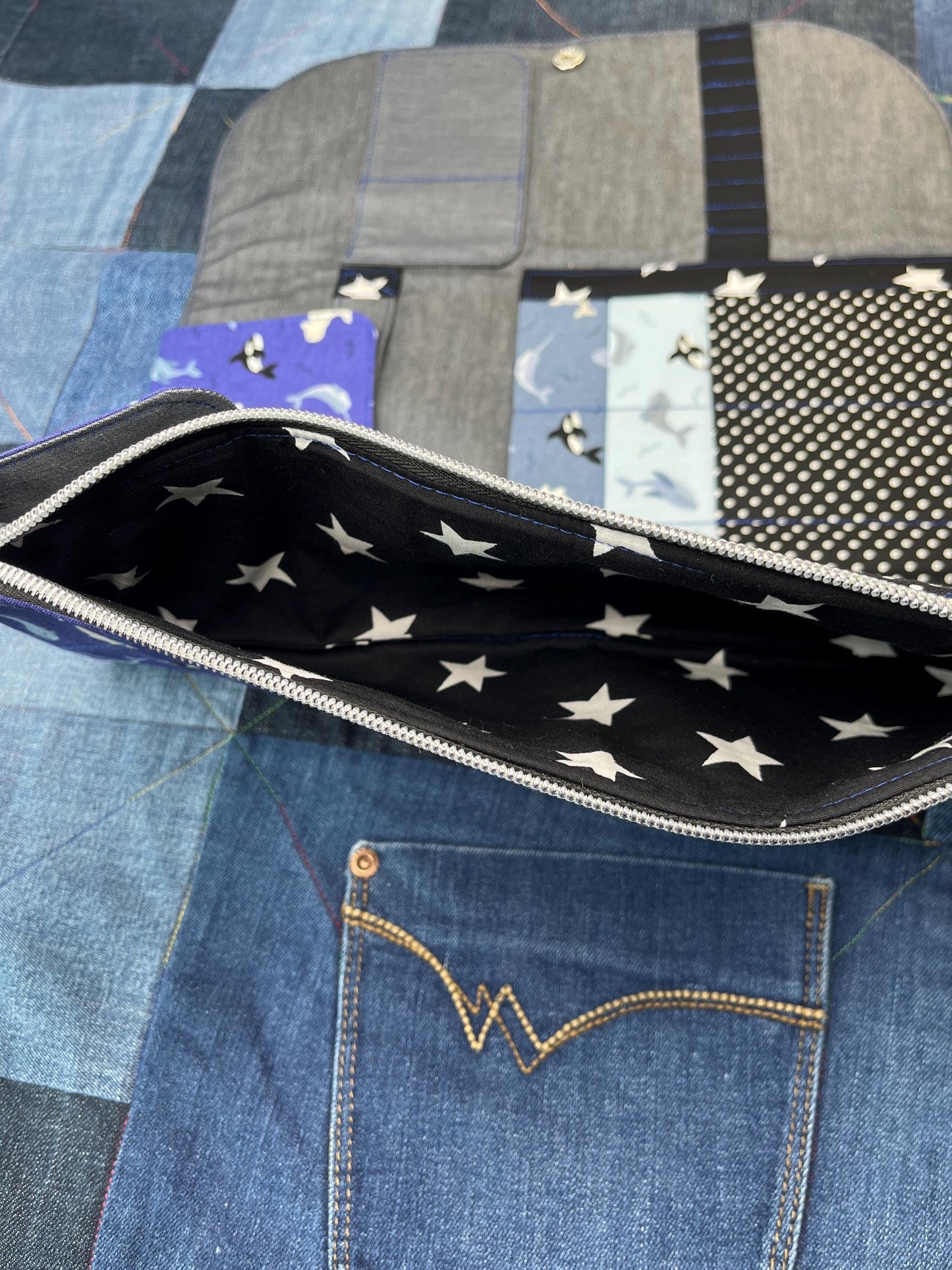 Orca Knitting Needle Case & Zip Pouch - Uphouse Crafts