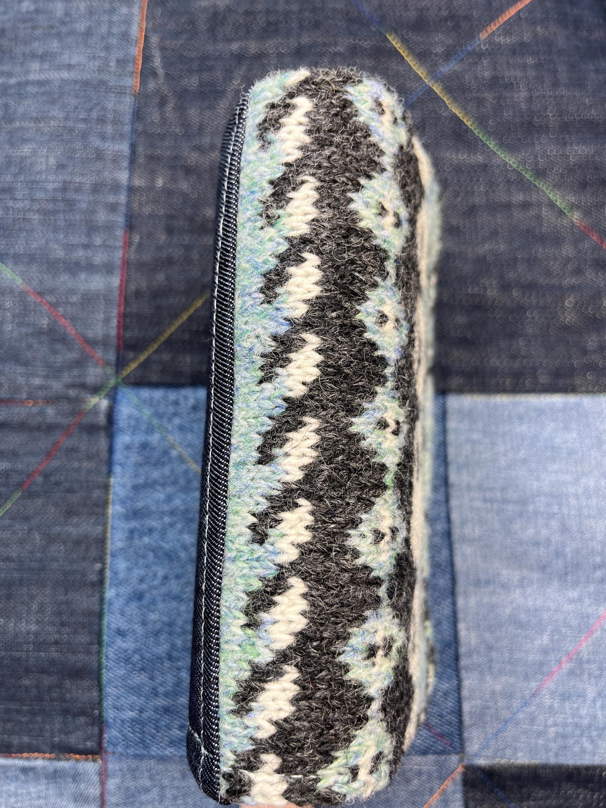 Aqua Grey Sheep Wool Purse - Uphouse Crafts