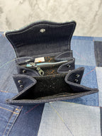 Aqua Ivory Grey Wool Fair Isle Purse - Uphouse Crafts