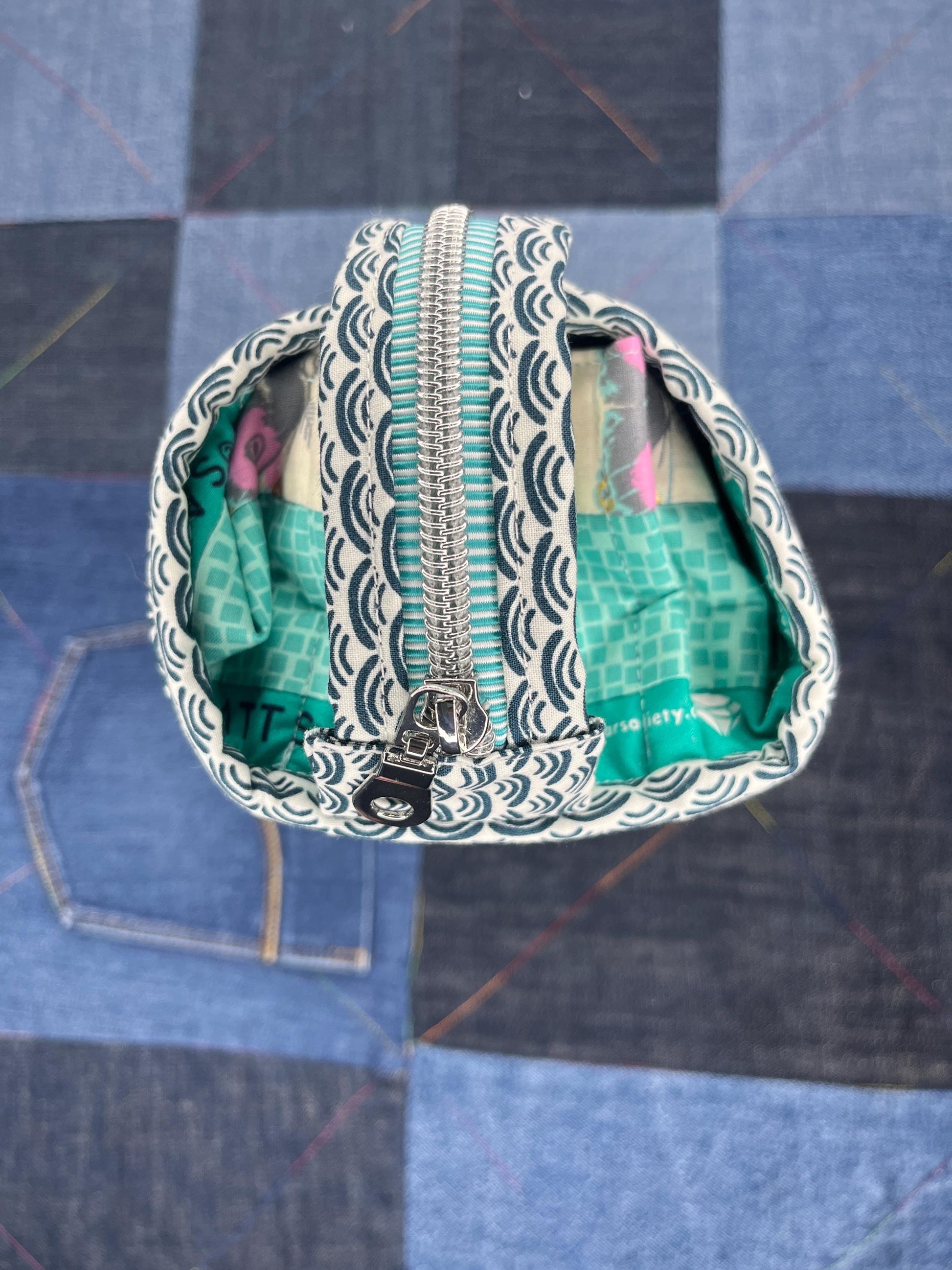 Aqua Teal Pink Sew Together Bag - Uphouse Crafts