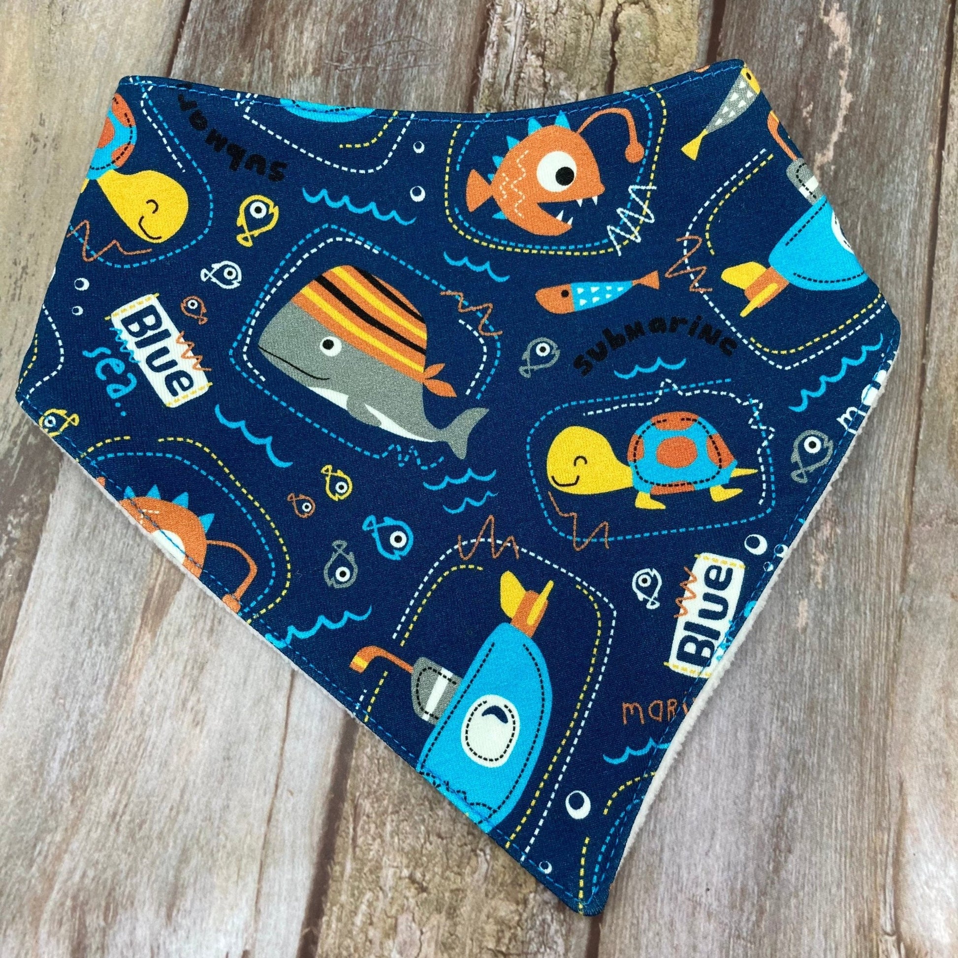 Baby Dribble Bandana Bib 0 - 12 months - Sea Life - Uphouse Crafts