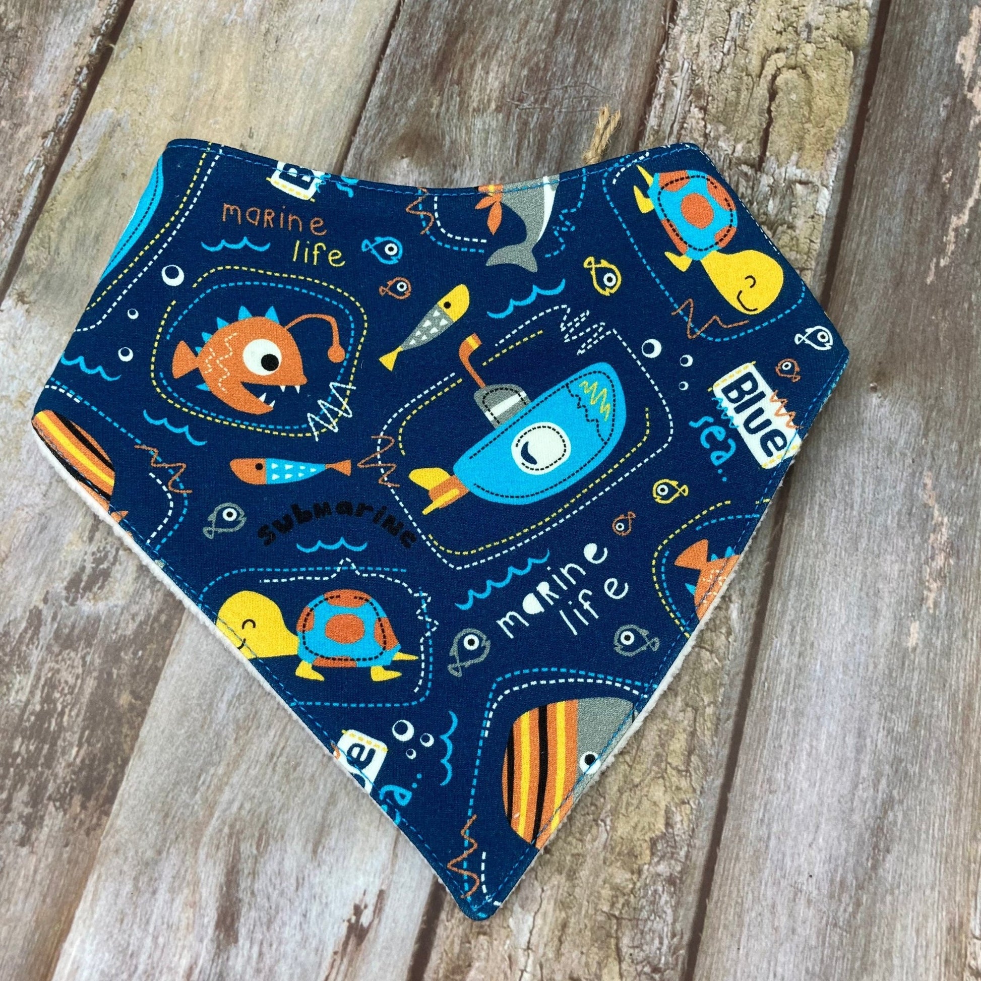 Baby Dribble Bandana Bib 0 - 12 months - Sea Life - Uphouse Crafts