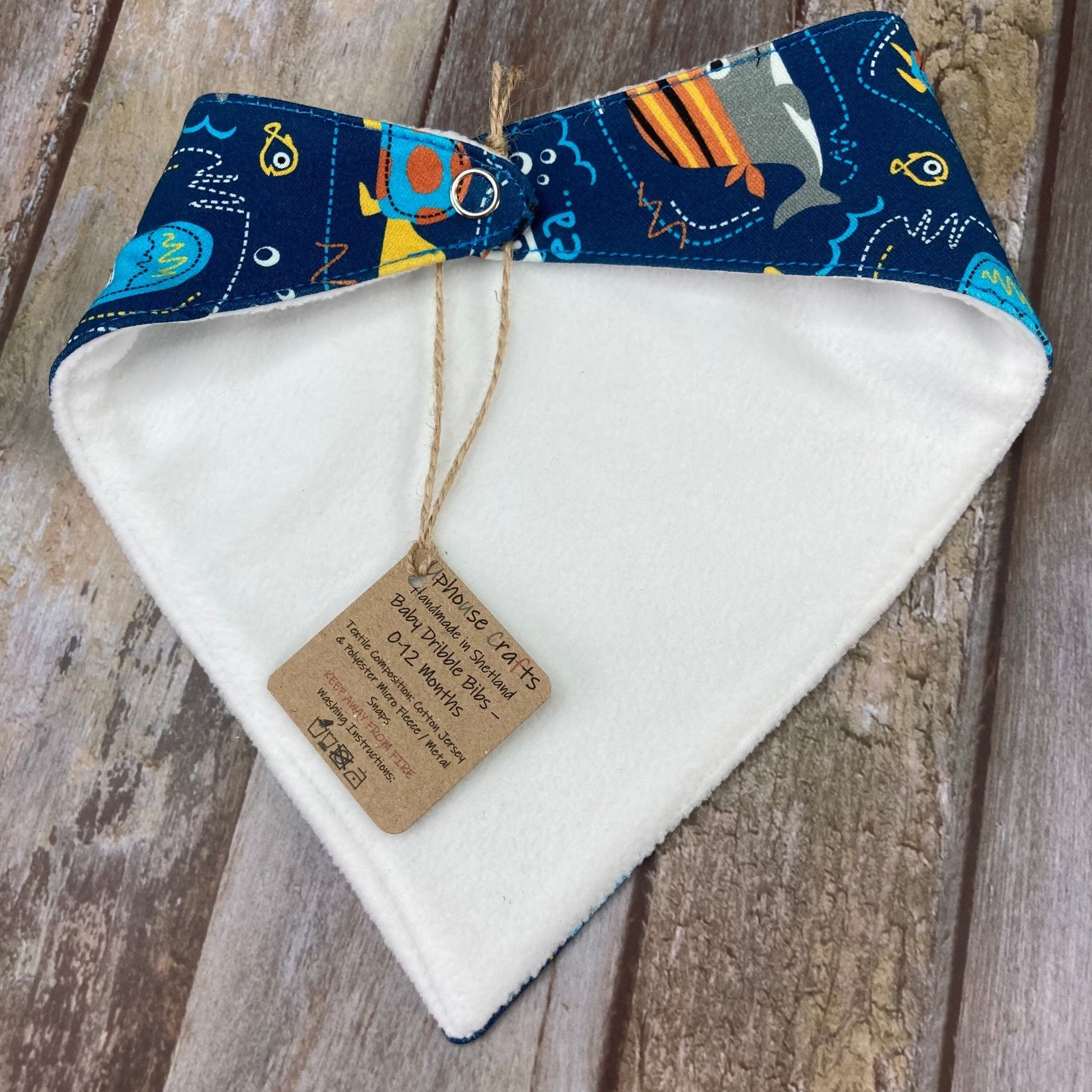 Baby Dribble Bandana Bib 0 - 12 months - Sea Life - Uphouse Crafts