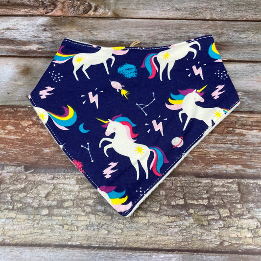 Baby Dribble Bib 0 - 12m | Lollipops , Blue Unicorn, Navy Floral, Turquoise - Uphouse Crafts