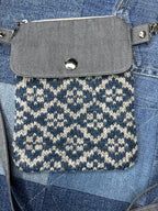 Blue Grey Shetland Wool Denim Mini Crossbody Bag - Uphouse Crafts