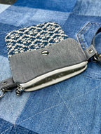 Blue Grey Shetland Wool Denim Mini Crossbody Bag - Uphouse Crafts
