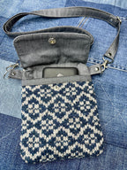 Blue Grey Shetland Wool Denim Mini Crossbody Bag - Uphouse Crafts