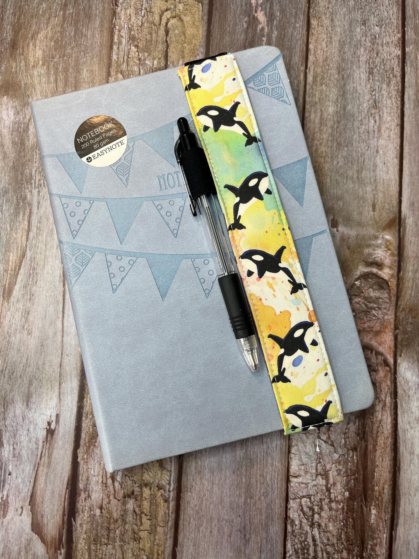 Book Mark | Rainbow Orca with Black Elastic Yellows