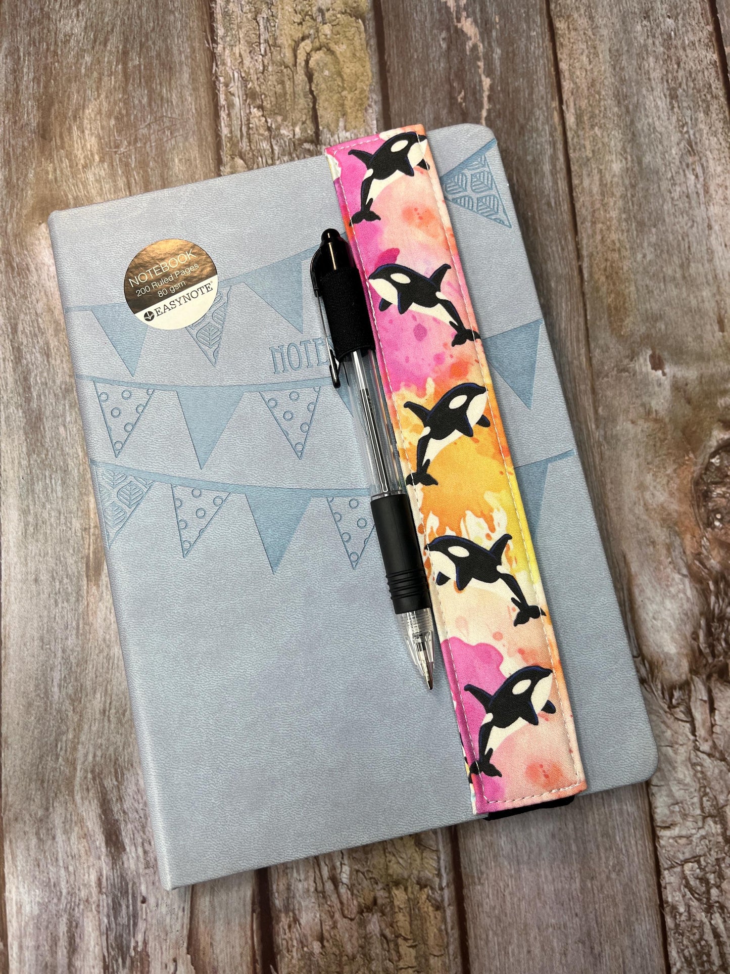 Book Mark | Rainbow Orca with Black Elastic - Uphouse Crafts