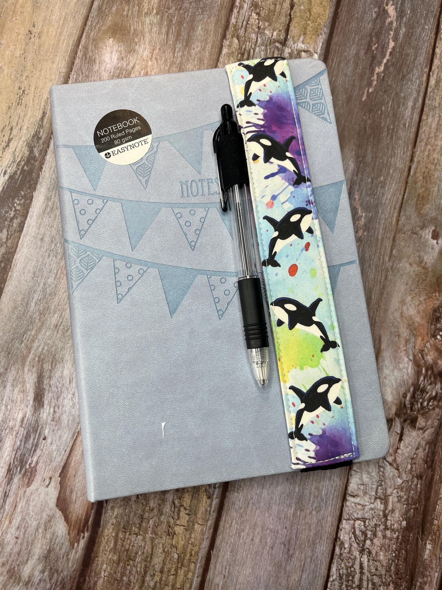 Book Mark | Rainbow Orca with Black Elastic - Uphouse Crafts