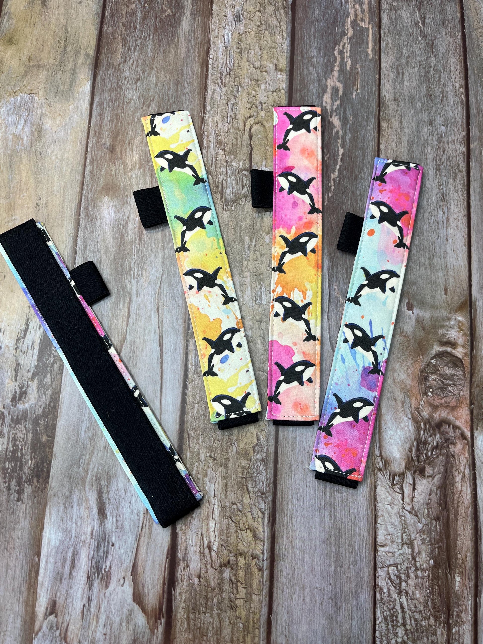 Book Mark | Rainbow Orca with Black Elastic