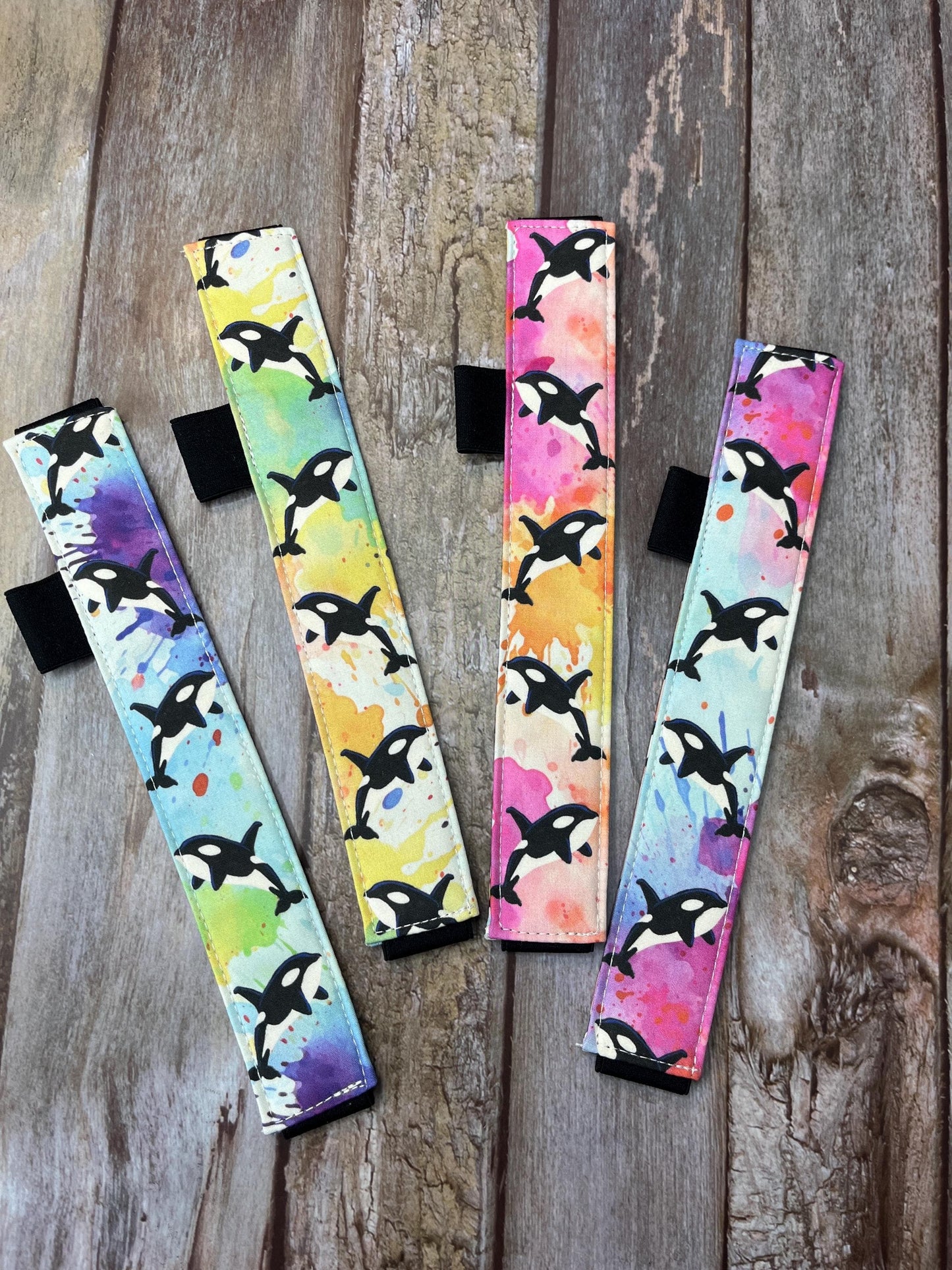 Book Mark | Rainbow Orca with Black Elastic