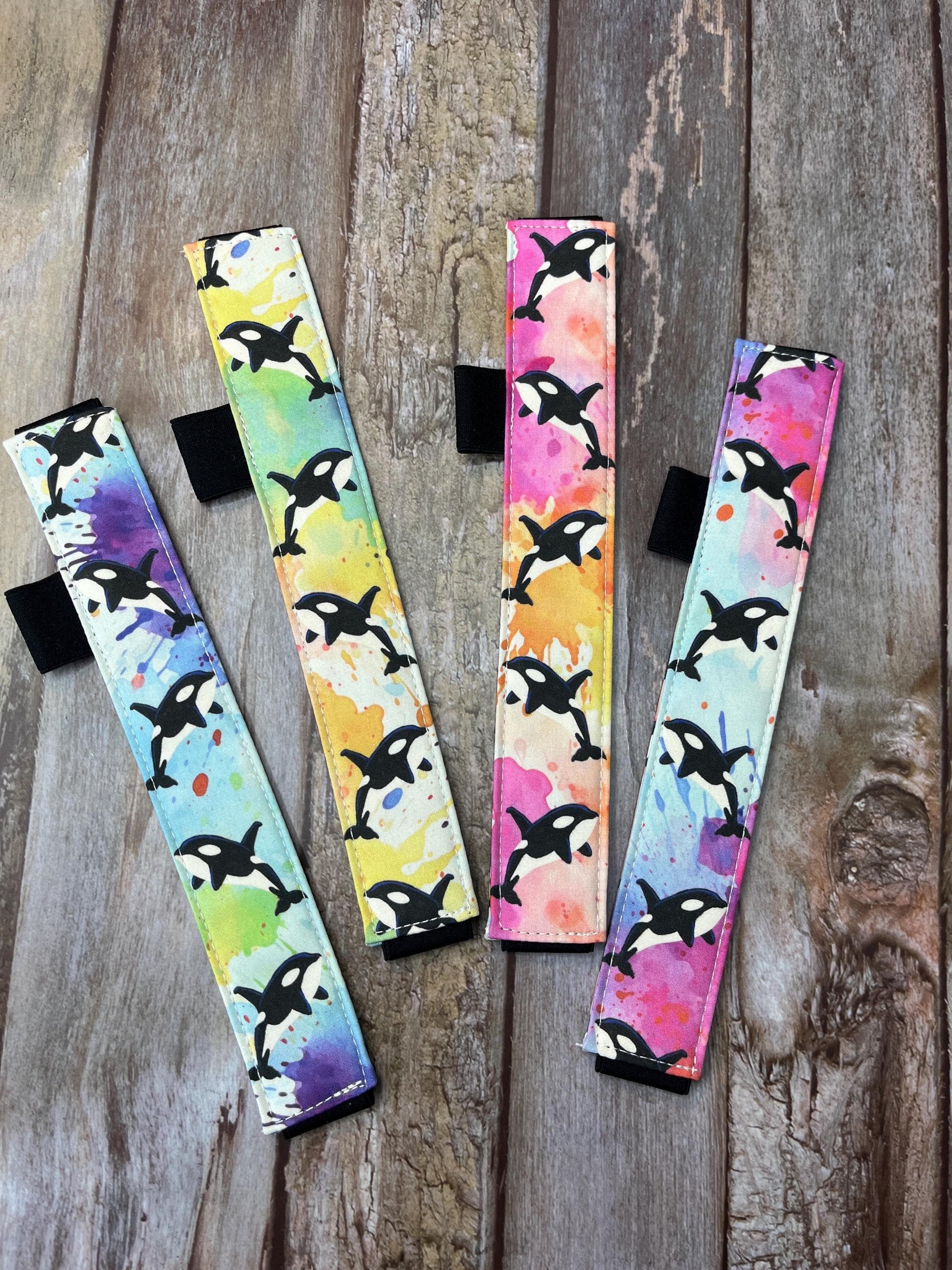 Book Mark | Rainbow Orca with Black Elastic