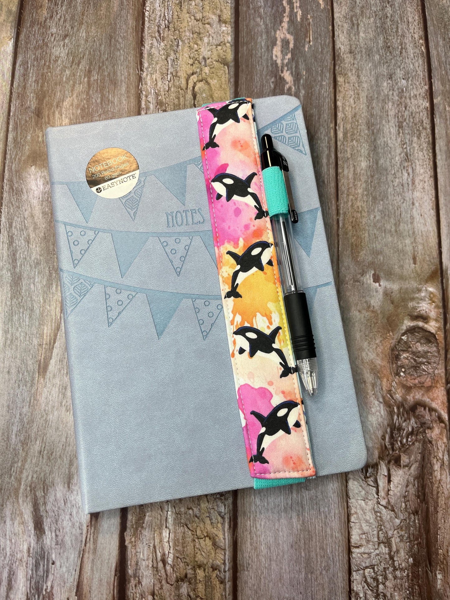 Book Mark | Rainbow Orca with Mint Elastic - Uphouse Crafts