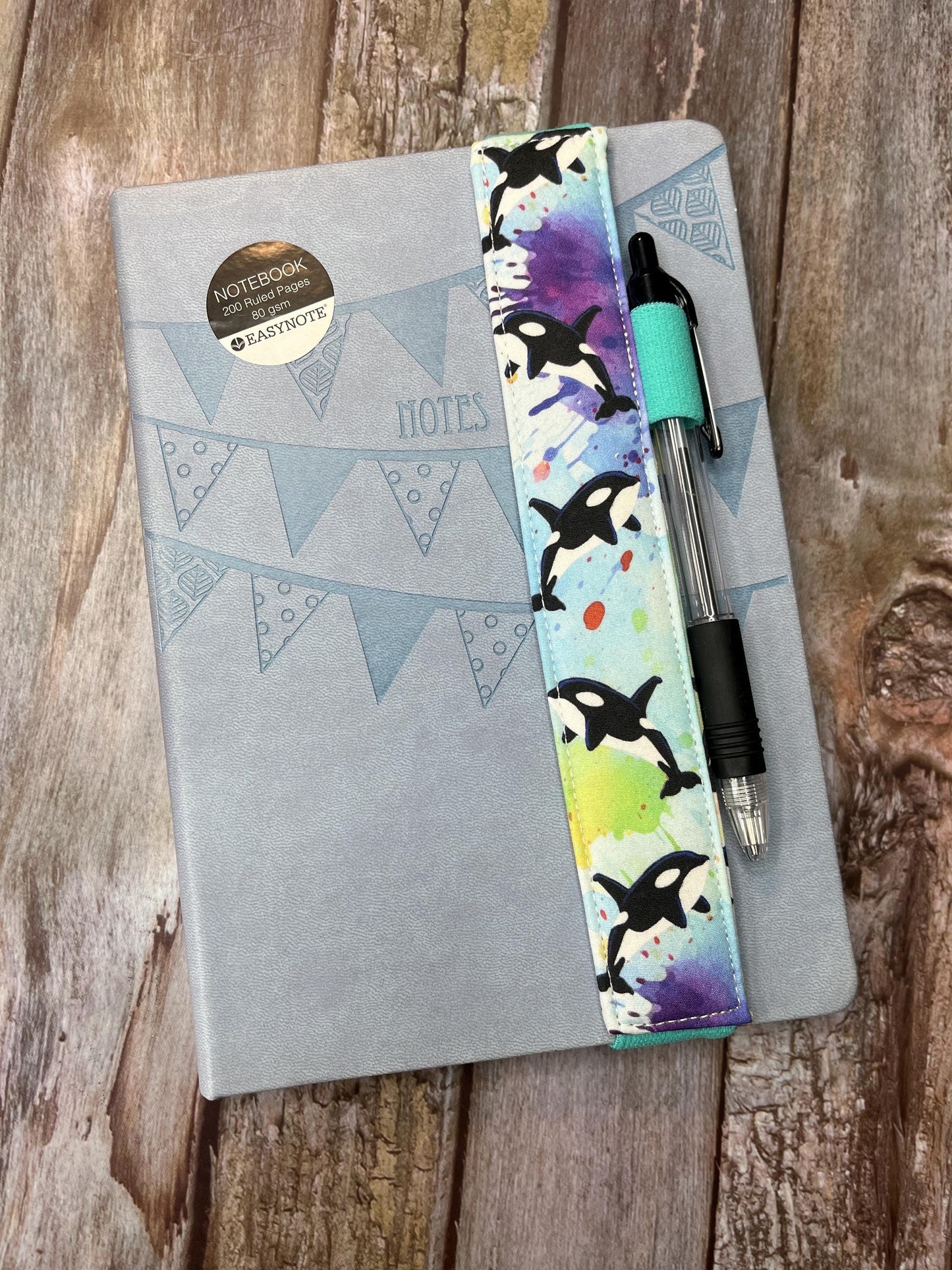 Book Mark | Rainbow Orca with Mint Elastic - Uphouse Crafts