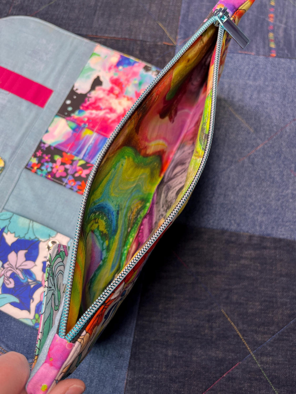 Bright Floral Knitting Needle Case & Zip Pouch - Uphouse Crafts