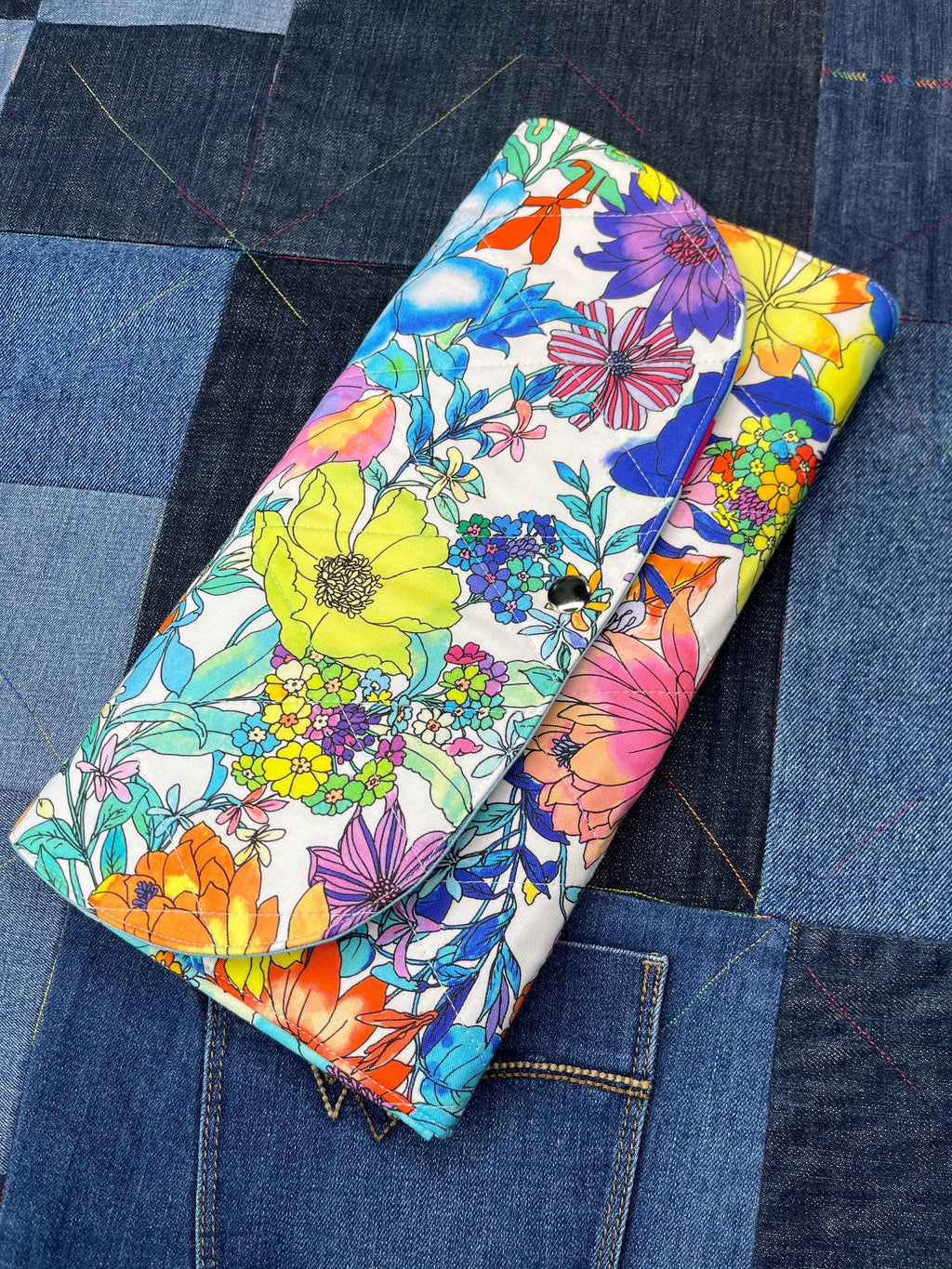 Bright Floral Knitting Needle Case & Zip Pouch - Uphouse Crafts
