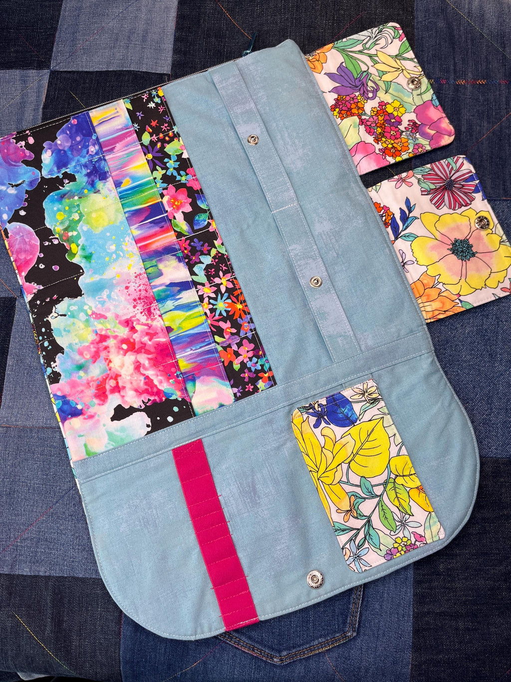 Bright Floral Knitting Needle Case & Zip Pouch - Uphouse Crafts