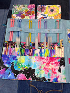 Bright Floral Knitting Needle Case & Zip Pouch - Uphouse Crafts