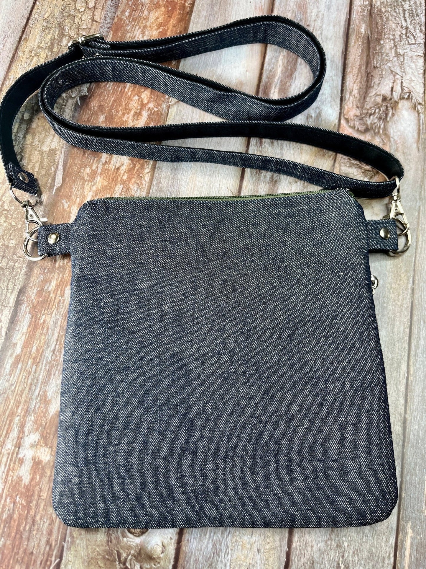 Brown Khaki Wool Tweed Crossbody Bag - Uphouse Crafts