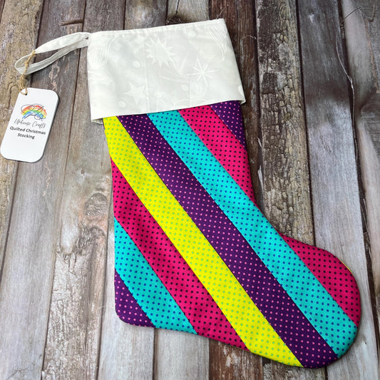 Christmas Stocking | Bright Stripes - Uphouse Crafts