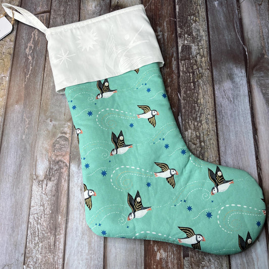 Christmas Stocking | Green Puffin - Uphouse Crafts