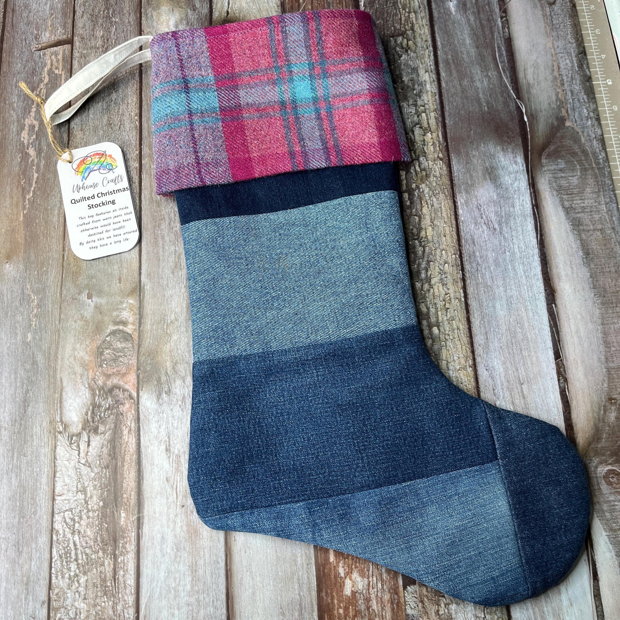 Christmas Stocking | Tweed & Denim | Shetland Hibernal Heather