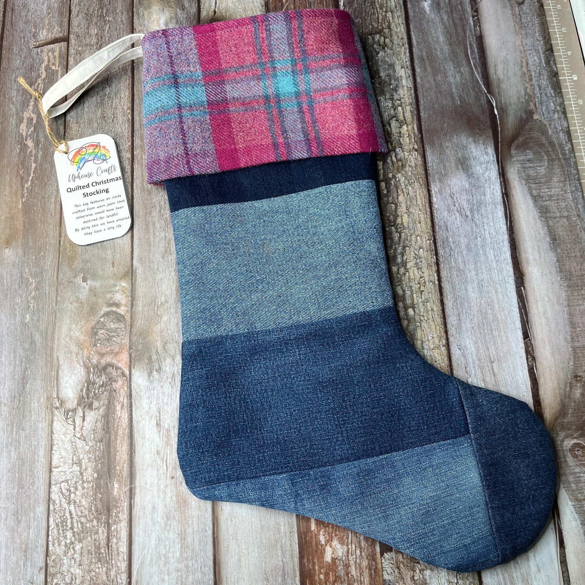 Christmas Stocking | Tweed & Denim | Shetland Hibernal Heather - Uphouse Crafts