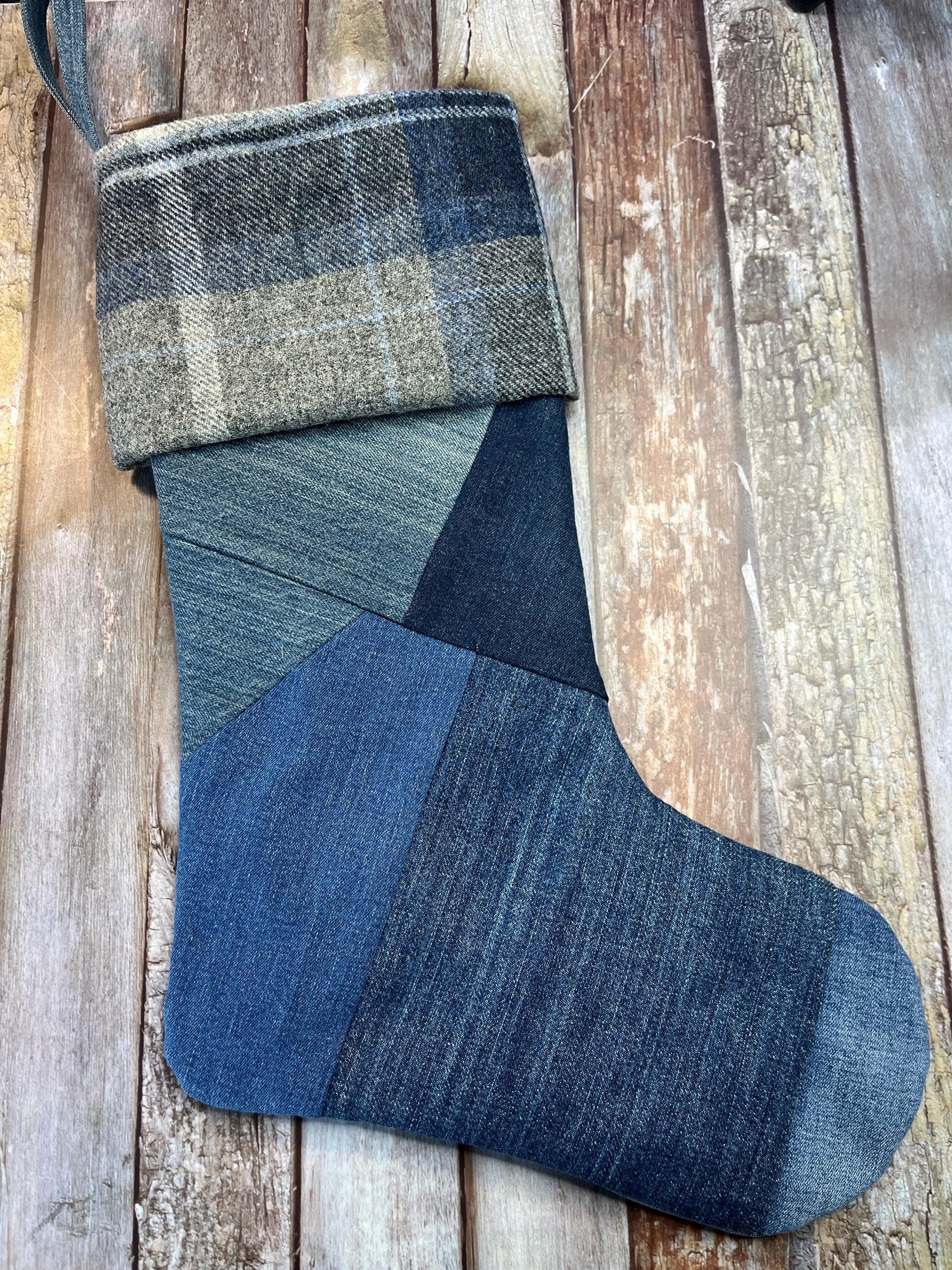 Christmas Stocking | Tweed & Denim | Shetland Stormy Seas