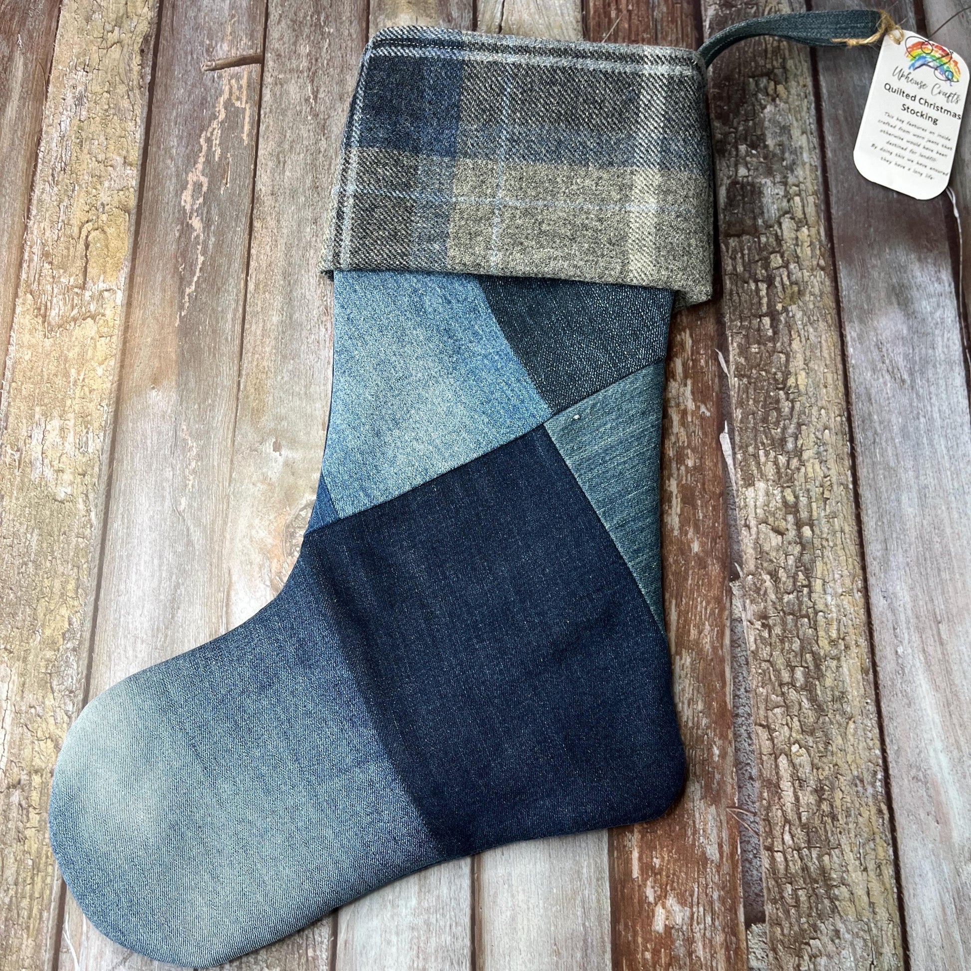 Christmas Stocking | Tweed & Denim | Shetland Stormy Seas