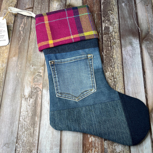 Christmas Stocking | Tweed & Denim | Shetland Summer Heather - Uphouse Crafts