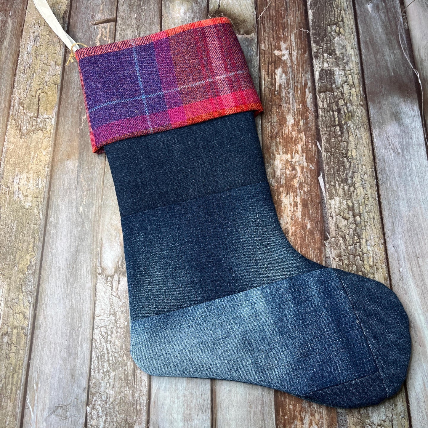 Christmas Stocking | Tweed & Denim | Shetland Sunset - Uphouse Crafts