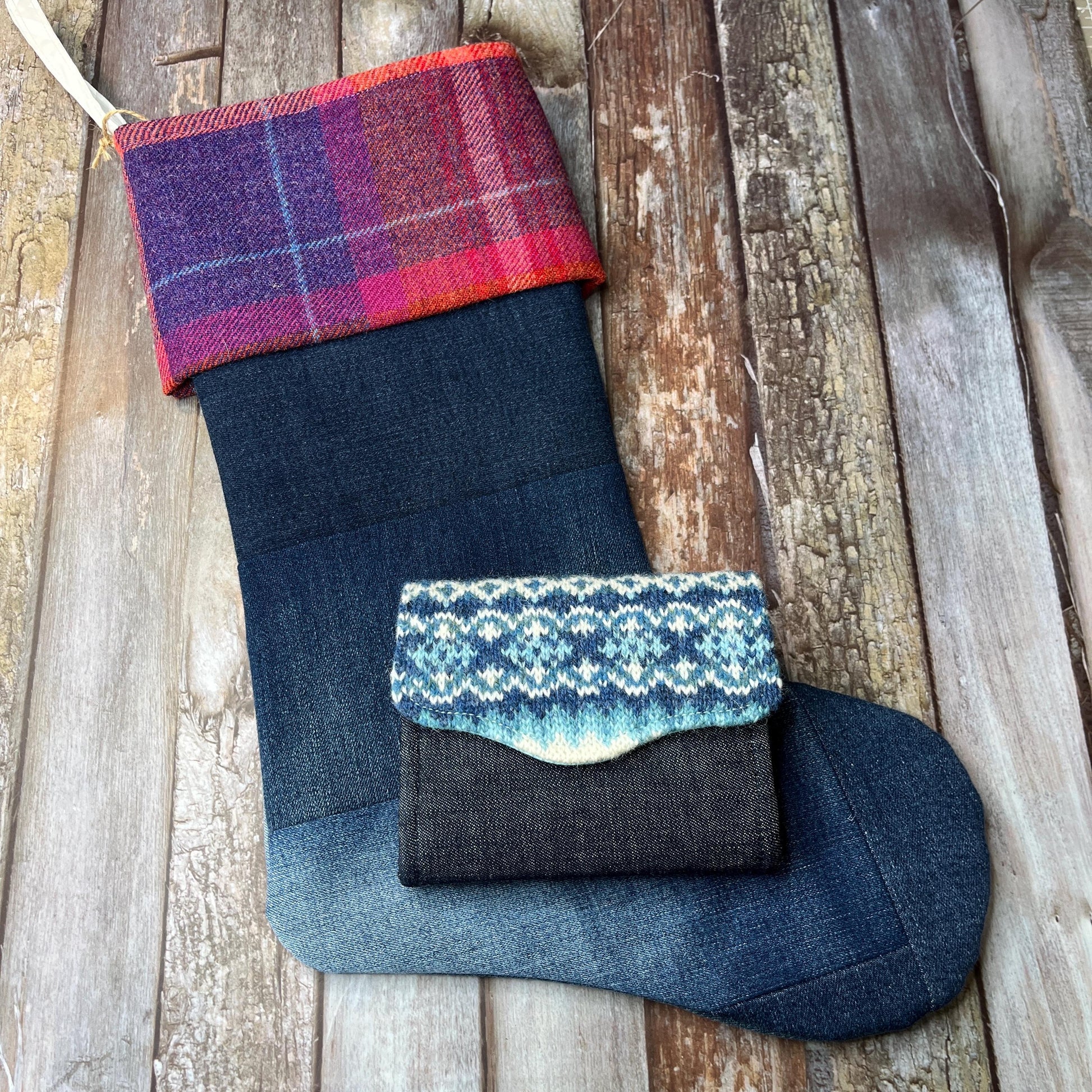 Christmas Stocking | Tweed & Denim | Shetland Sunset - Uphouse Crafts