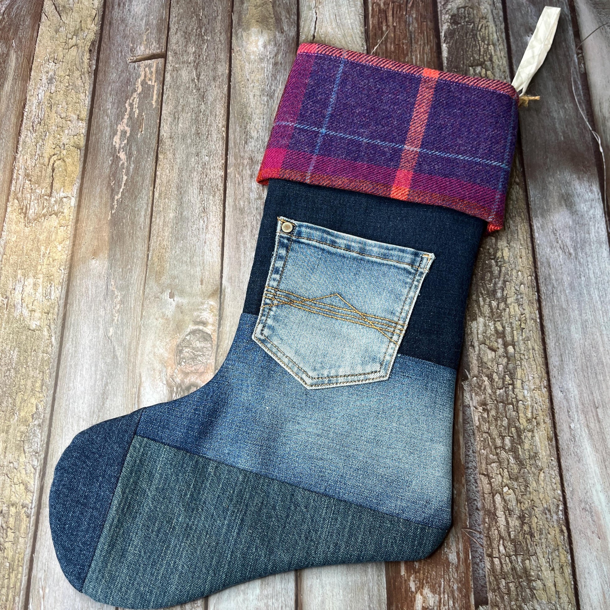 Christmas Stocking | Tweed & Denim | Shetland Sunset - Uphouse Crafts