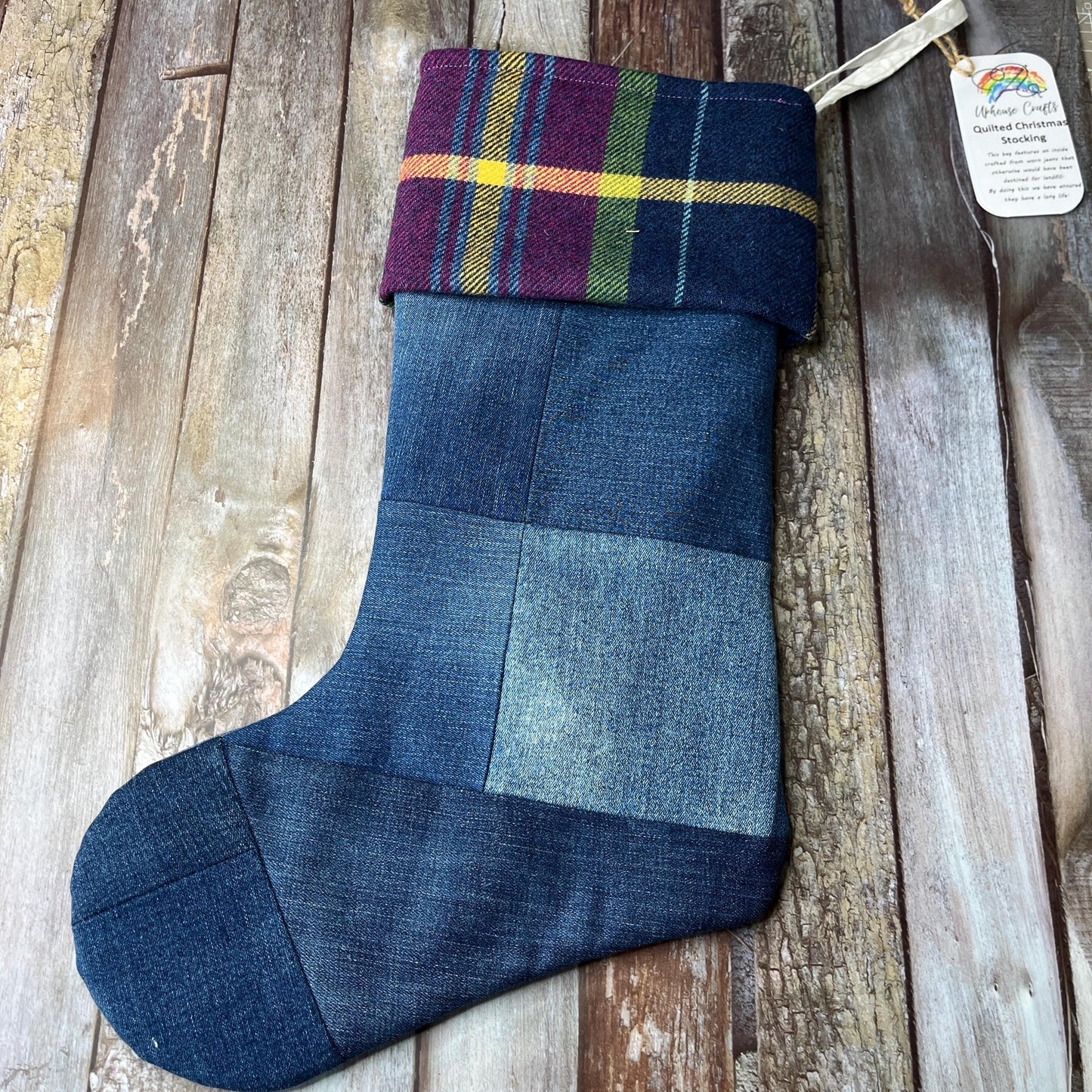 Christmas Stocking | Tweed & Denim | Shetland Winters Night - Uphouse Crafts