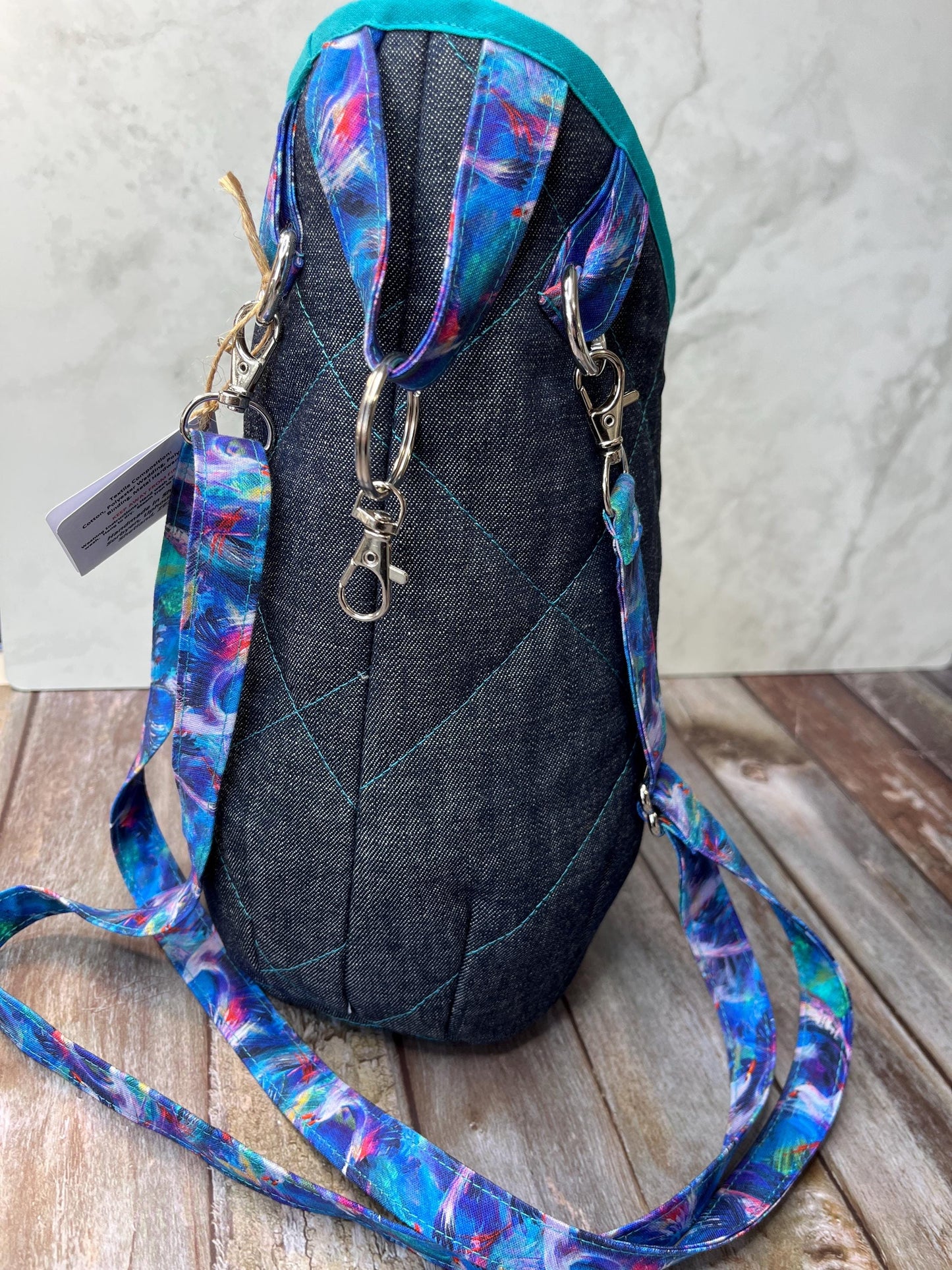 Clothes Peg Bag | Abstract Seagull Denim - Uphouse Crafts