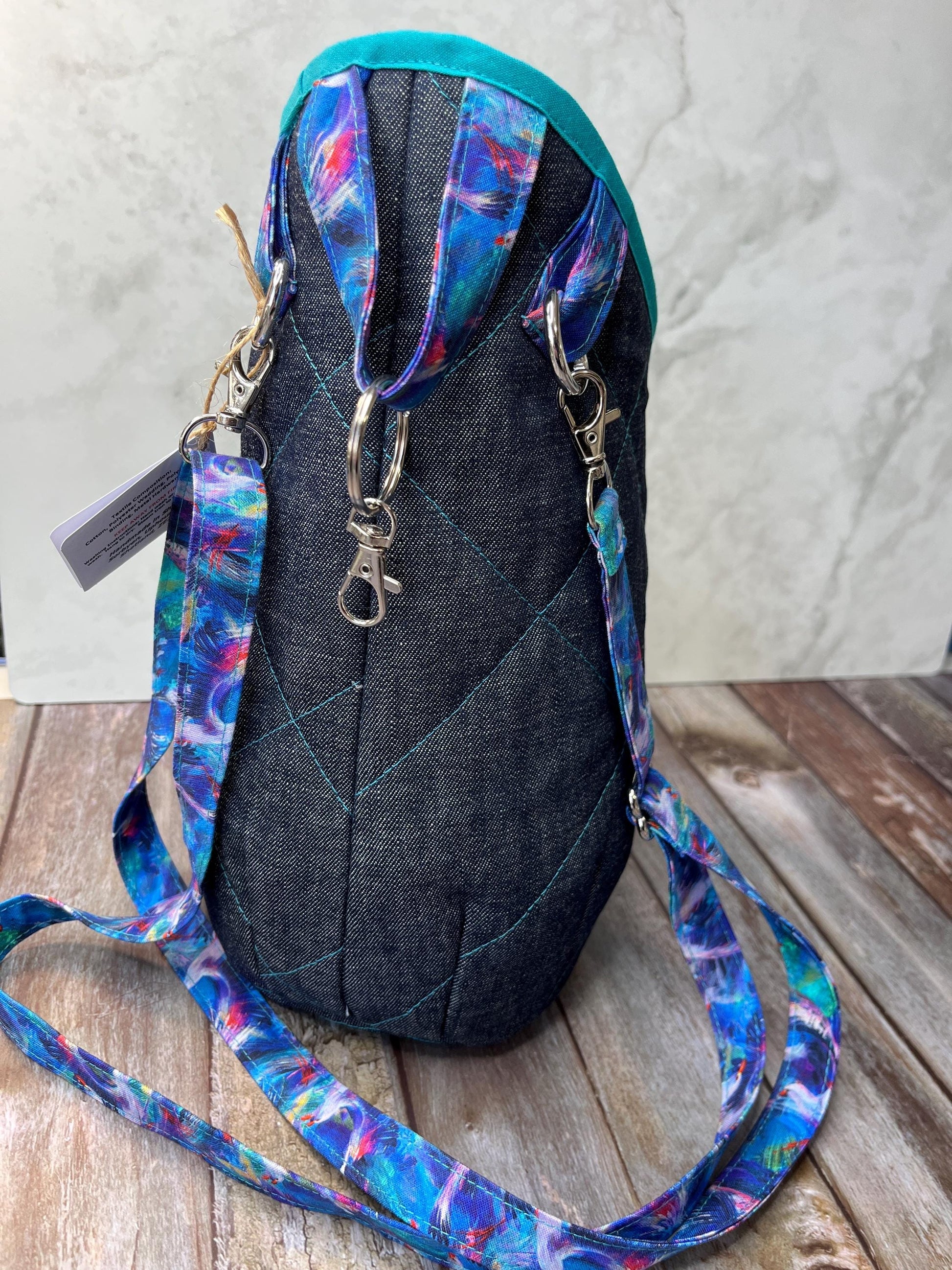 Clothes Peg Bag | Abstract Seagull Denim - Uphouse Crafts