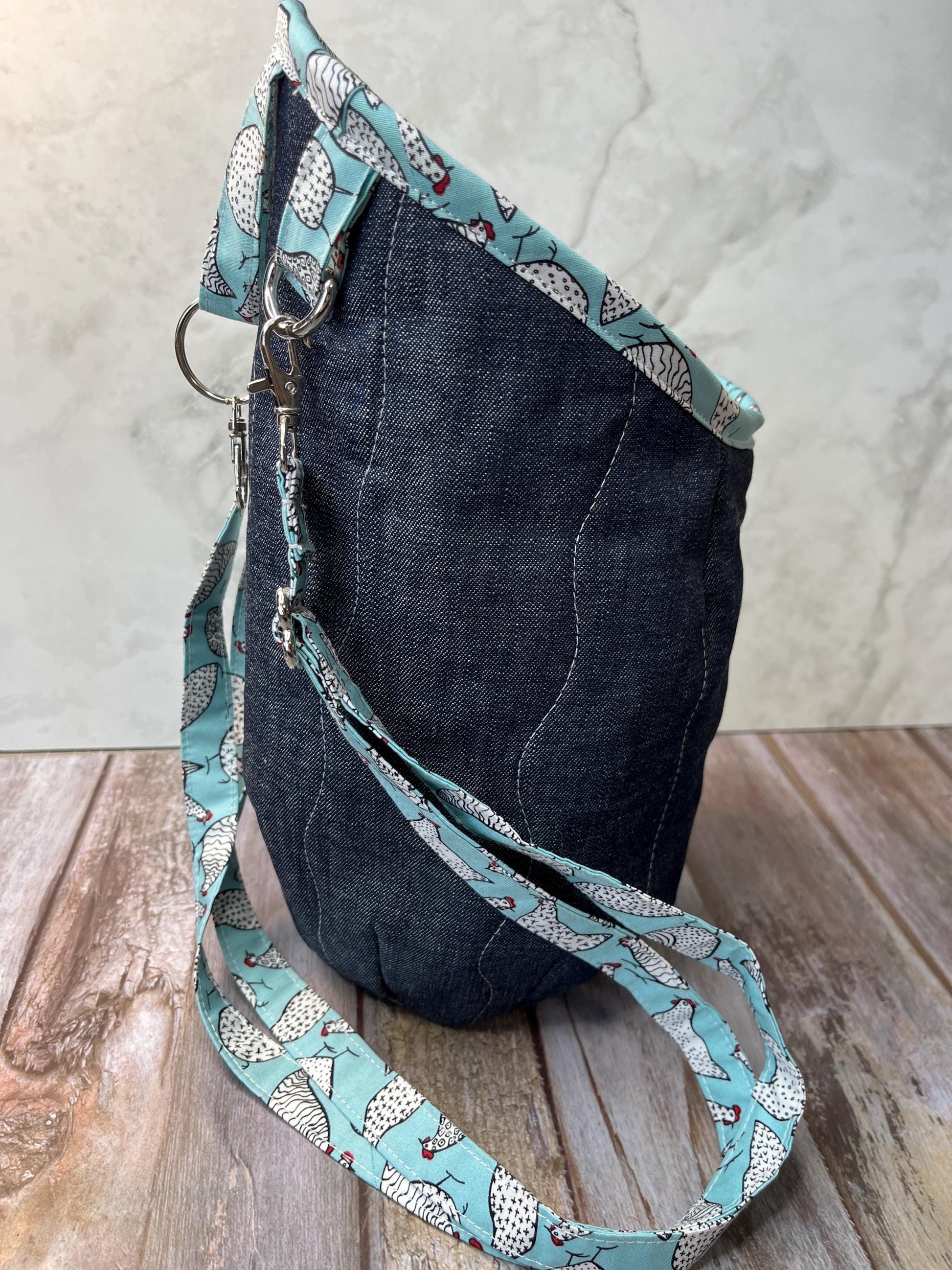 Clothes Peg Bag | Mint Chicken Denim - Uphouse Crafts