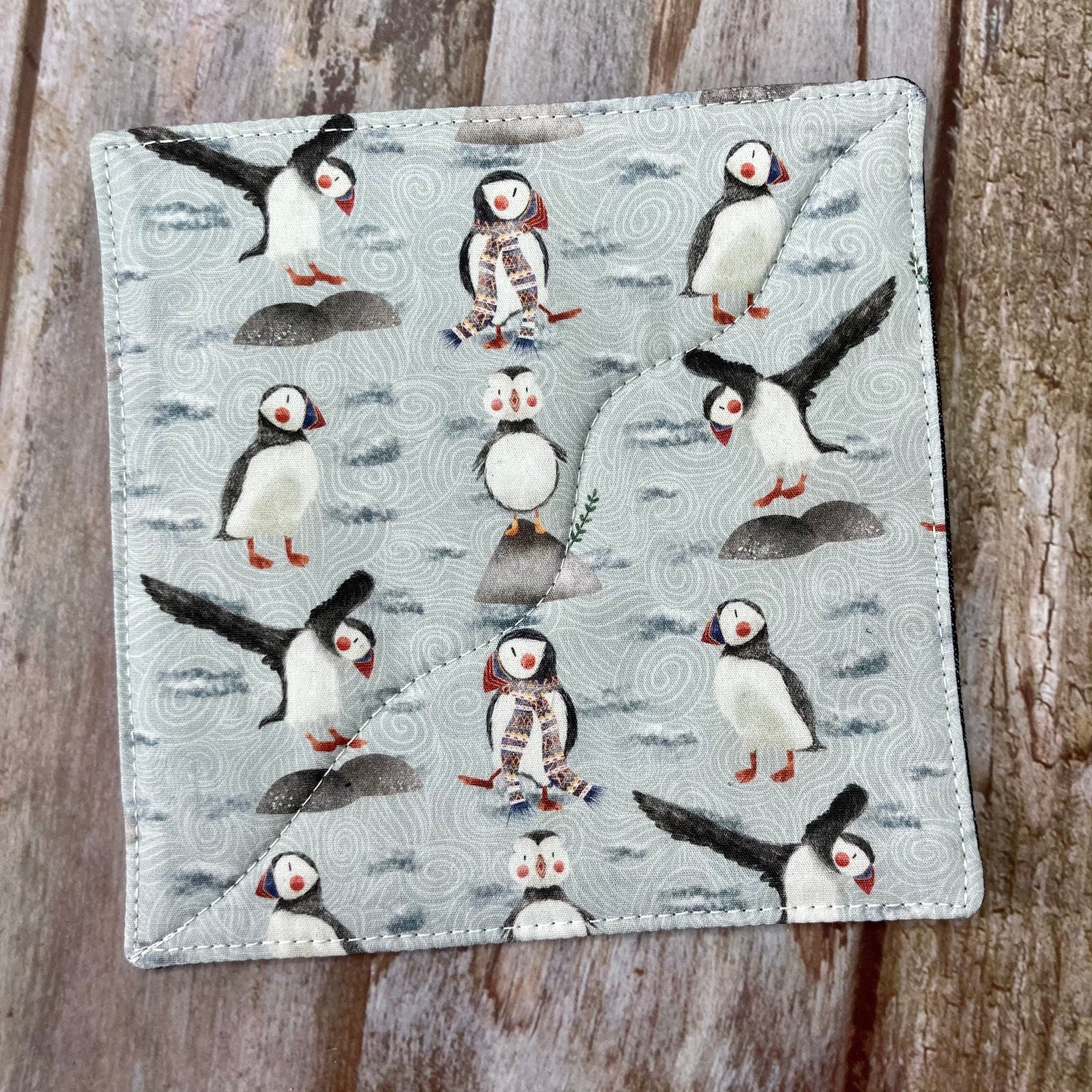 Coasters | Set of 4 Puffin Fabric