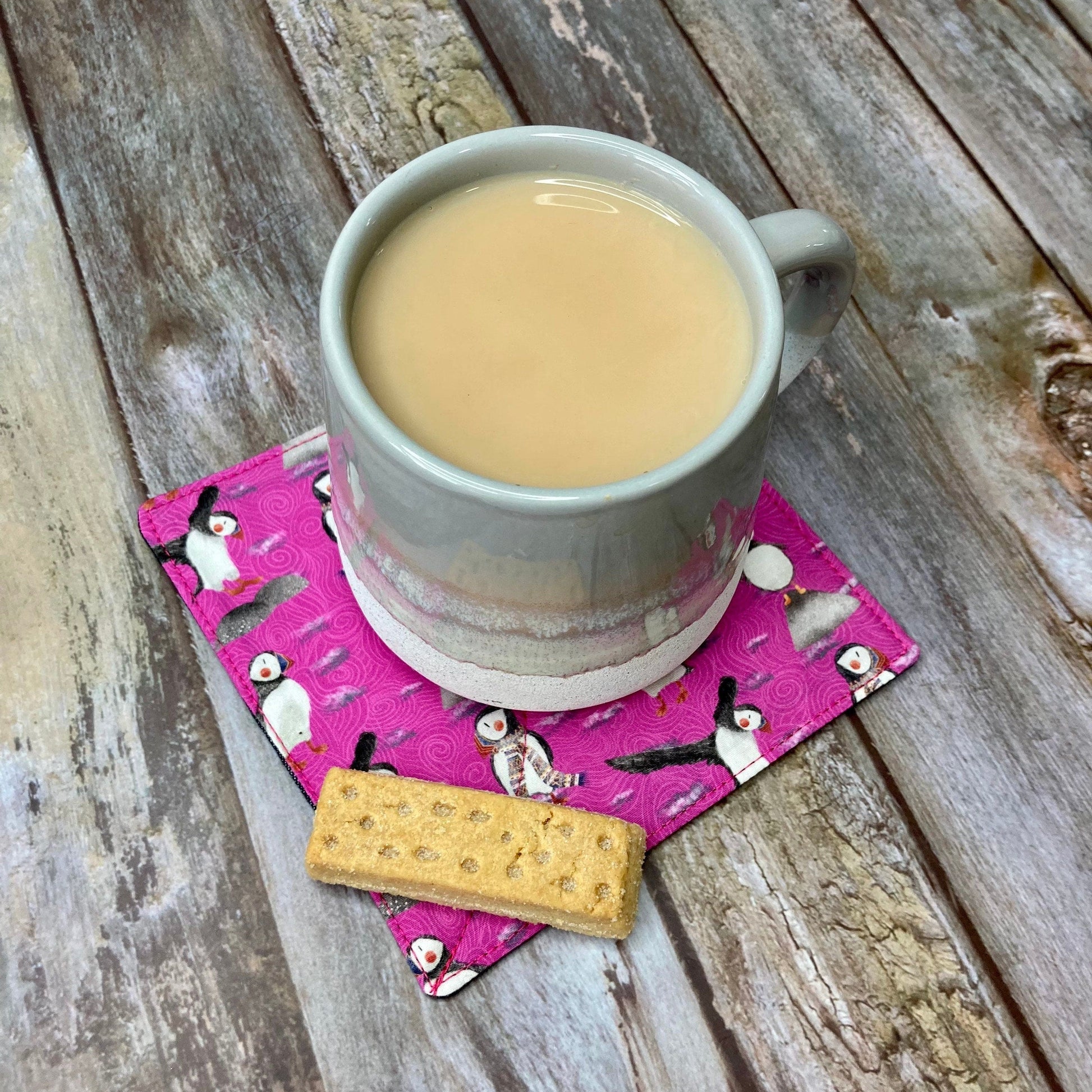 Coasters | Set of 4 Puffin Fabric