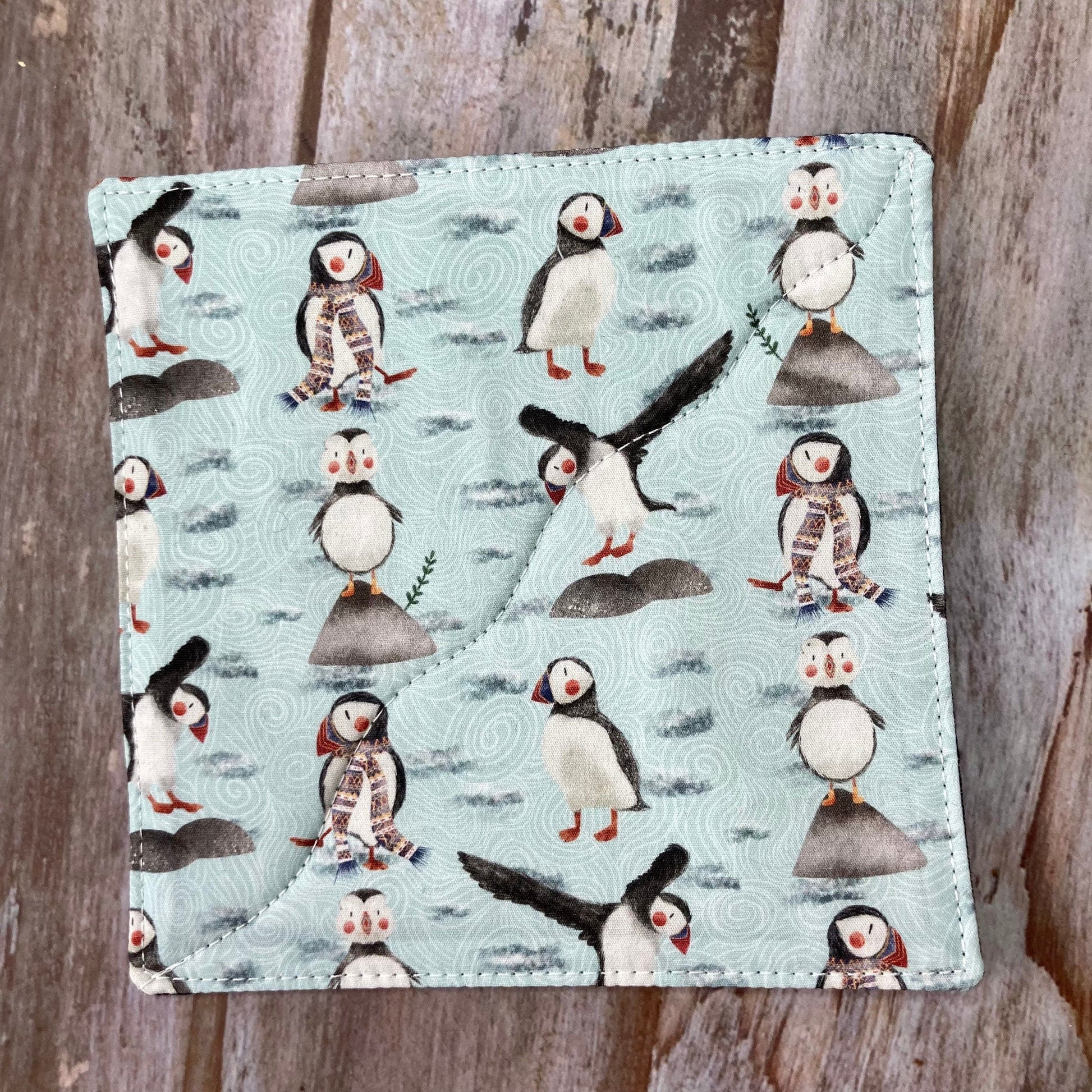 Coasters | Set of 4 Puffin Fabric