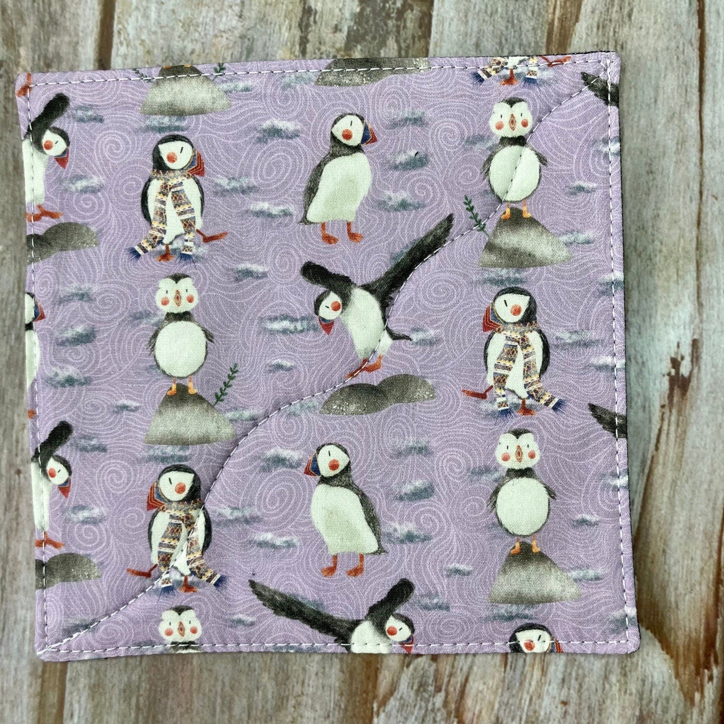 Coasters | Set of 4 Puffin Fabric