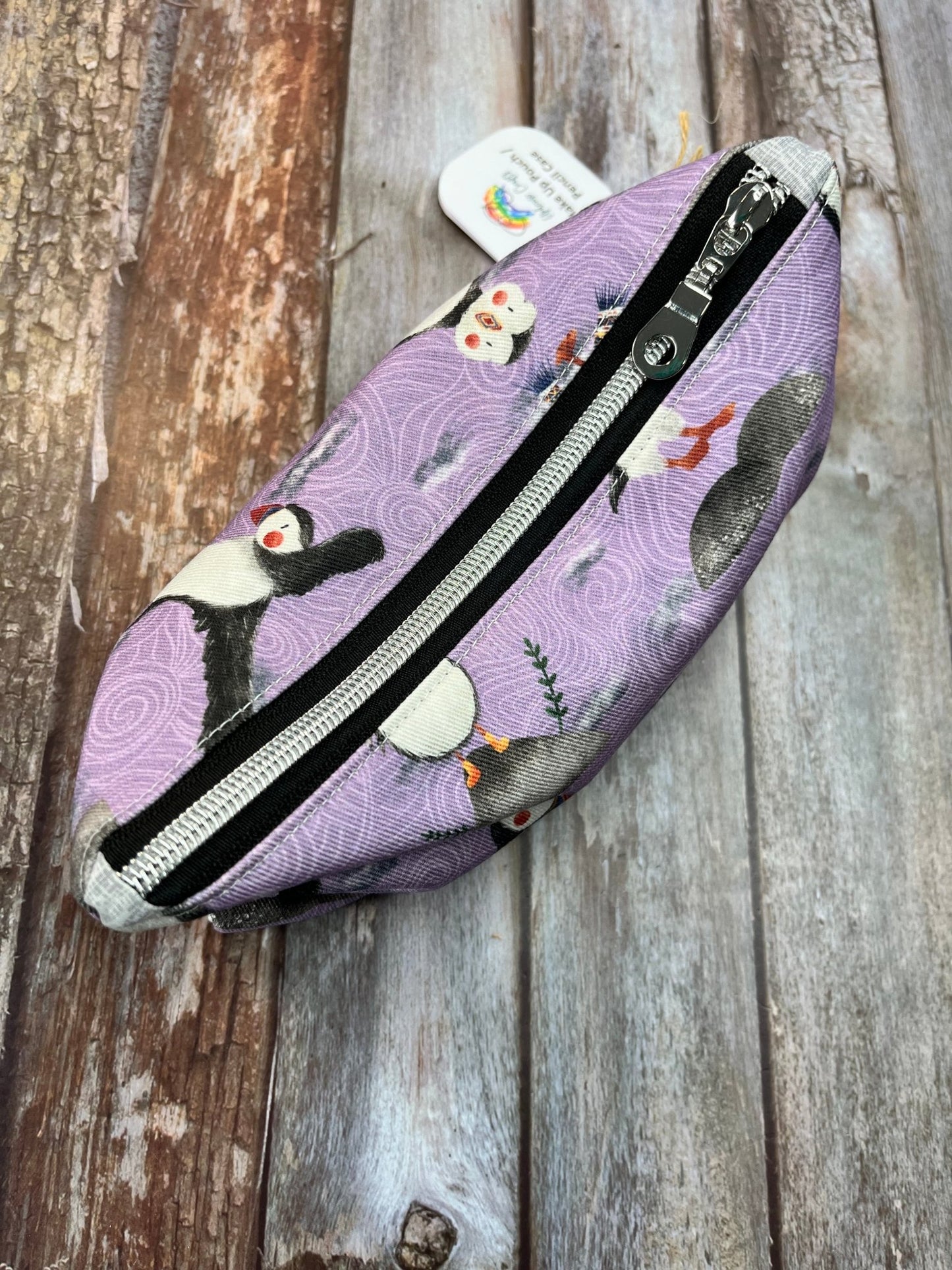 Fair Isle Puffin Makeup Bag Pencil Case - Uphouse Crafts