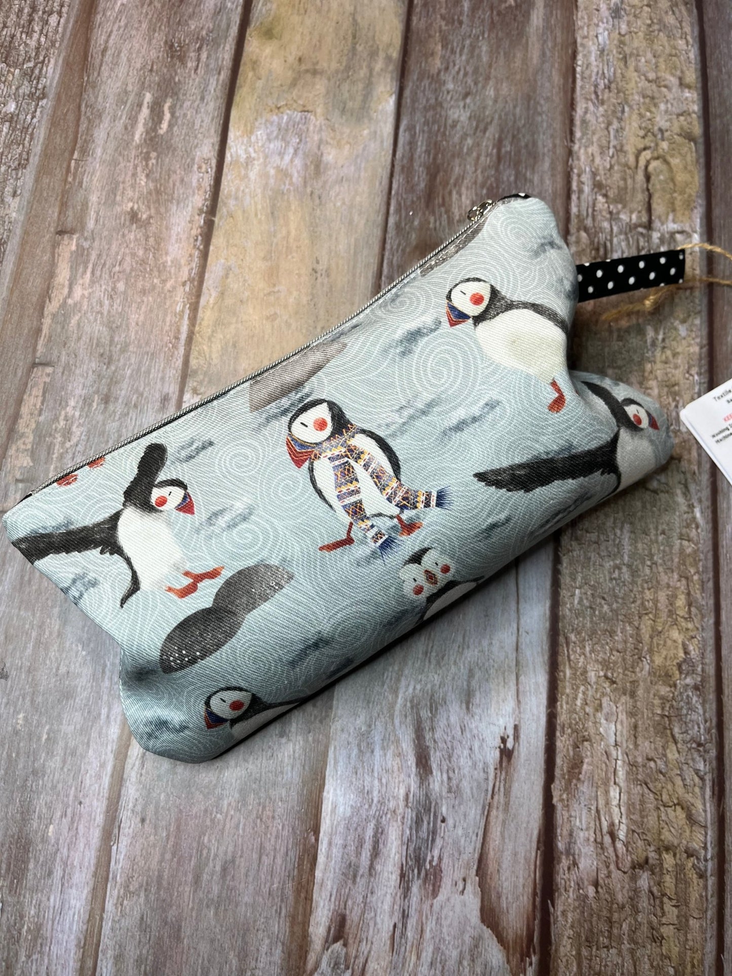 Fair Isle Puffin Makeup Bag Pencil Case - Uphouse Crafts