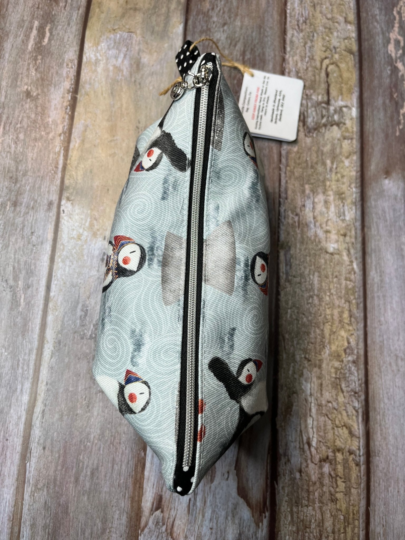 Fair Isle Puffin Makeup Bag Pencil Case - Uphouse Crafts